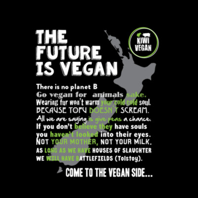 New Zealand map: the future is vegan - Mens Block T shirt Design