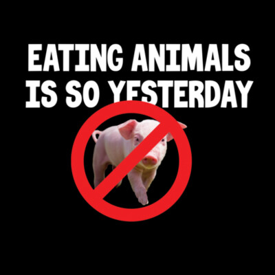 Eating animals is so yesterday - Womens Bevel V-Neck Tee Design