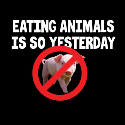 Eating animals is so yesterday - Womens Maple Organic Tee Design