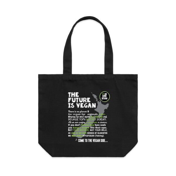New Zealand map: the future is vegan - Shoulder Tote Thumbnail