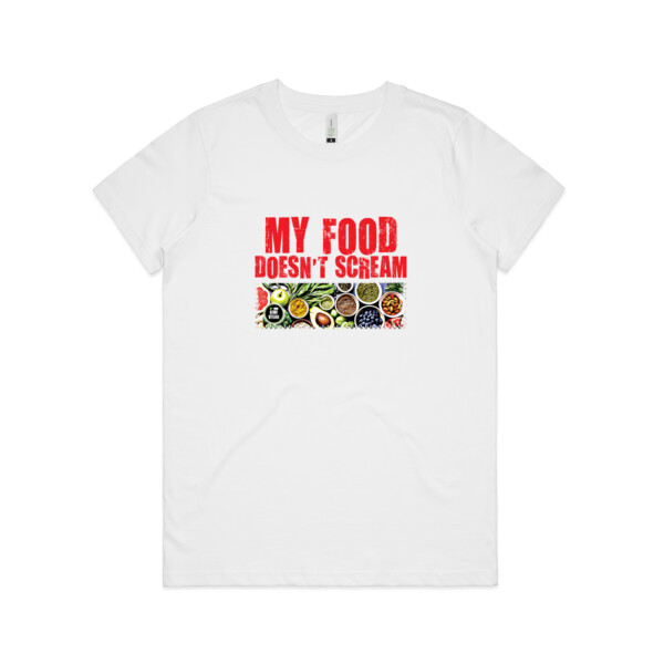 My food doesn't scream - Womens Maple Organic Tee Thumbnail