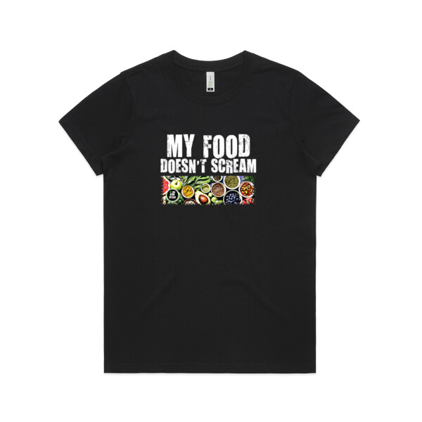 My food doesn't scream - Womens Maple Organic Tee Thumbnail