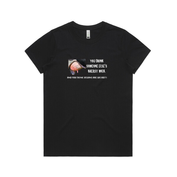 You think vegans are weird? - Womens Maple Organic Tee Thumbnail