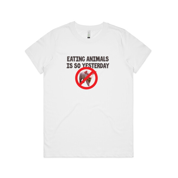 Eating animals is so yesterday - Womens Maple Organic Tee Thumbnail