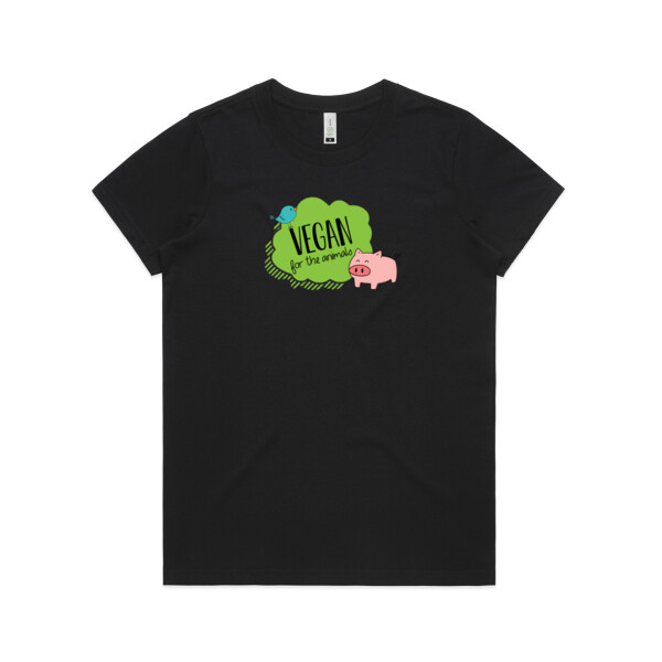 Vegan for the animals - Womens Maple Organic Tee Thumbnail
